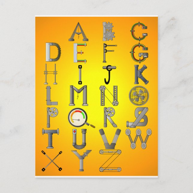 POSTAL ALFABETO MECÁNICO (Anverso)