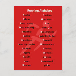 Postal Alfabeto para corredores rojo