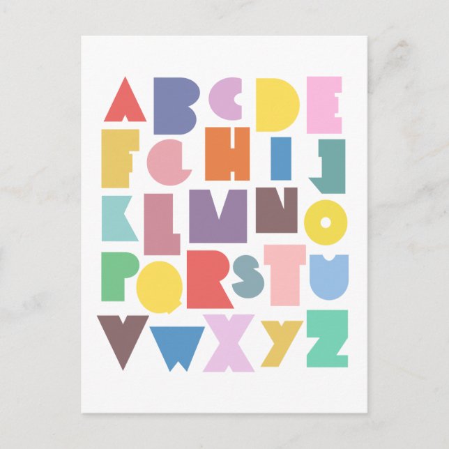 Postal Alfabeto retro geométrico (Anverso)