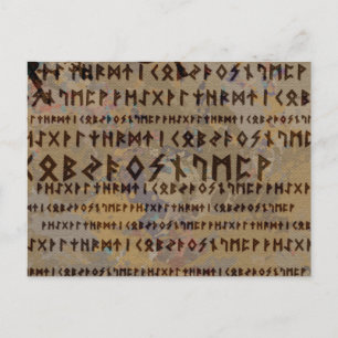 Postal Alfabeto rúdico -Futhark antiguo