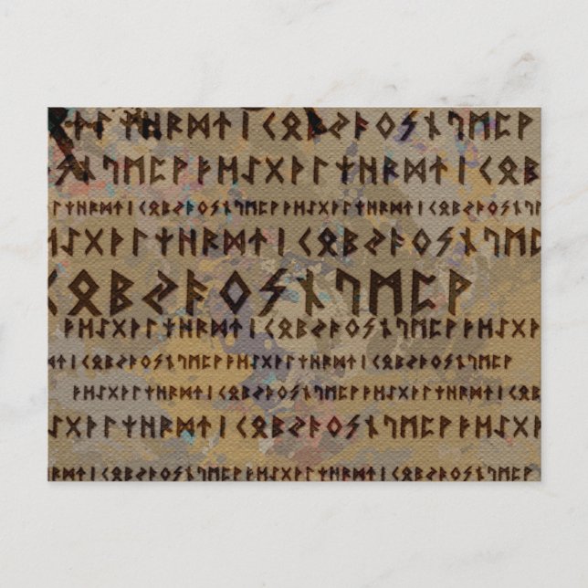 Postal Alfabeto rúdico -Futhark antiguo (Anverso)