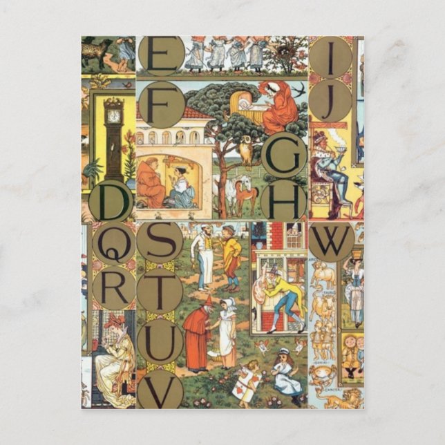 Postal Alfabeto vintage (Anverso)