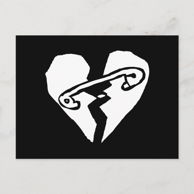 Postal Alfiler de Seguridad Repara Corazón Roto (Anverso)