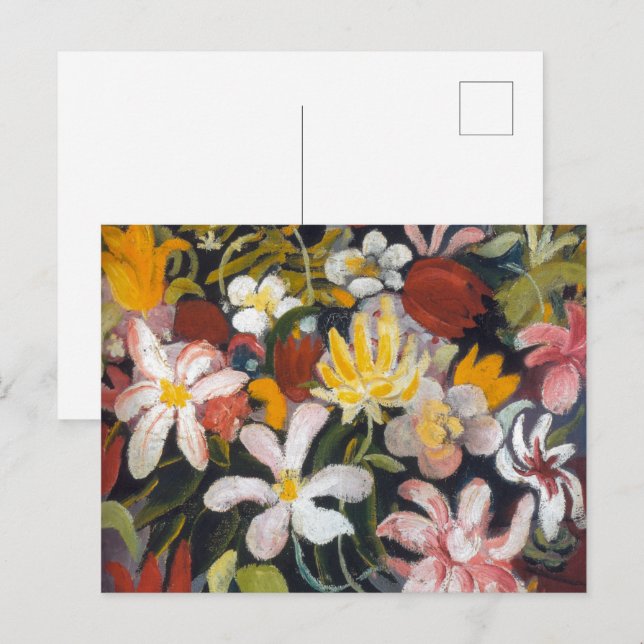 Postal Alfombra de Flores | Auguste Macke | (Anverso / Reverso)