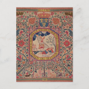 Postal Alfombra de punto a mano que representa el sueño d