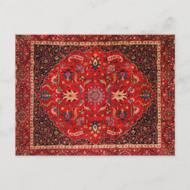 Postal Alfombra roja persa de Mashhad