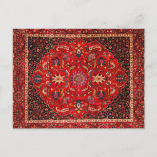 Postal Alfombra roja persa de Mashhad