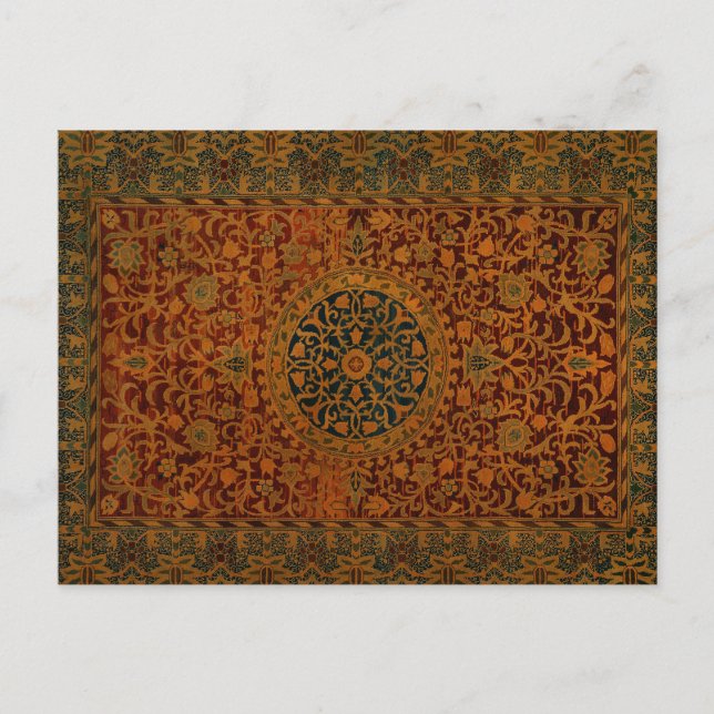Postal Alfombra tapiz de William Morris (Anverso)
