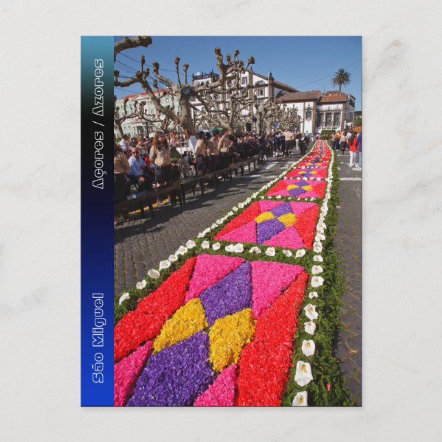 Postal Alfombras de flores en Azores (Anverso)