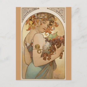 Postal Alfons Mucha - Fruta
