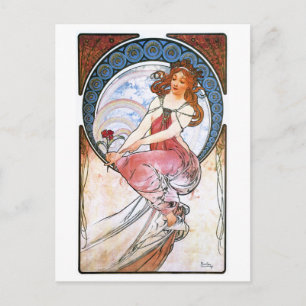 Postal Alfons Mucha: Musa de pintura