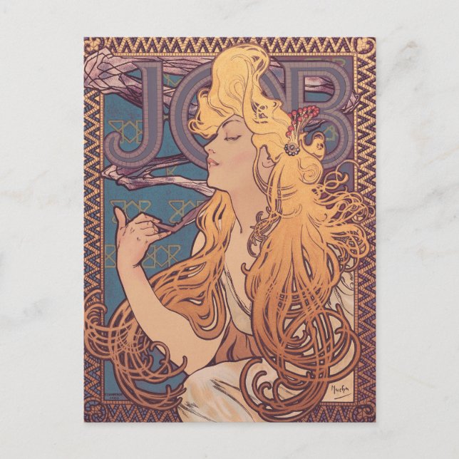 Postal Alfonse Mucha Job Art Nouveau (Anverso)