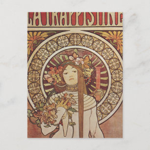 Postal Alfonse Mucha Trappistine Nouveau
