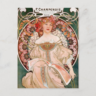 Postal Alfonso Mucha F. Champenois