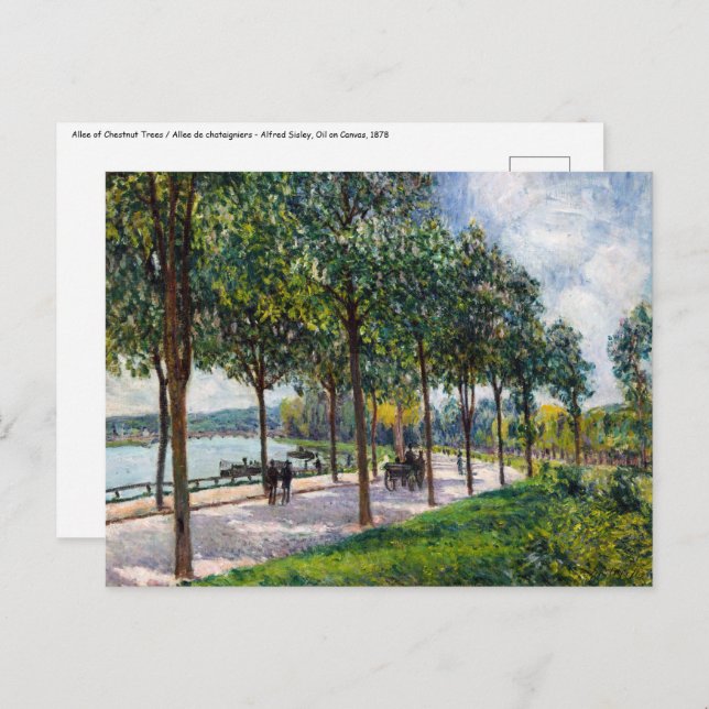 Postal Alfred Sisley - Allee de los castaños (Anverso / Reverso)