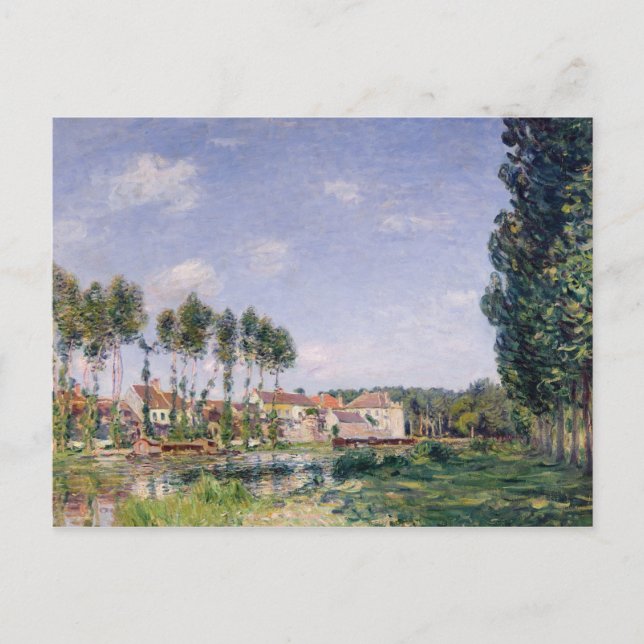 Postal Alfred Sisley | Bancos de Loing en Moret (Anverso)