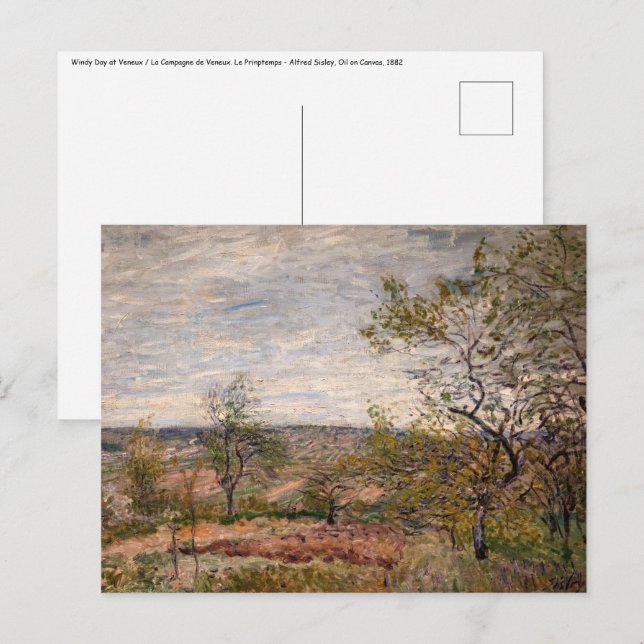 Postal Alfred Sisley - Día del Viento en Veneux (Anverso / Reverso)
