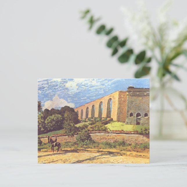 Postal Alfred Sisley El acueducto de Marly (Anverso de pie)
