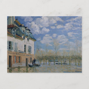 Postal Alfred Sisley   El barco en la inundación, Port-Ma
