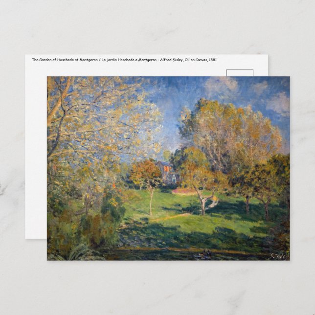 Postal Alfred Sisley - El jardín de Hoschede, Montgeron (Anverso / Reverso)