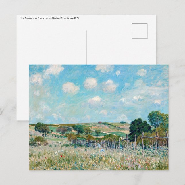 Postal Alfred Sisley - El Prado (Anverso / Reverso)