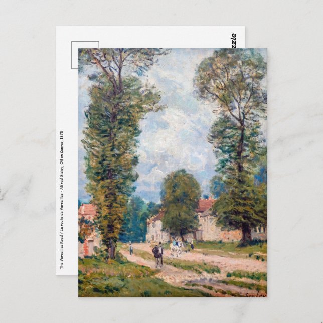 Postal Alfred Sisley - La carretera de Versalles (Anverso / Reverso)