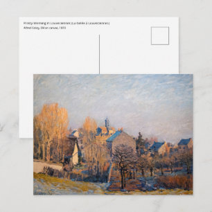 Postal Alfred Sisley - Mañana helada en Louveciennes