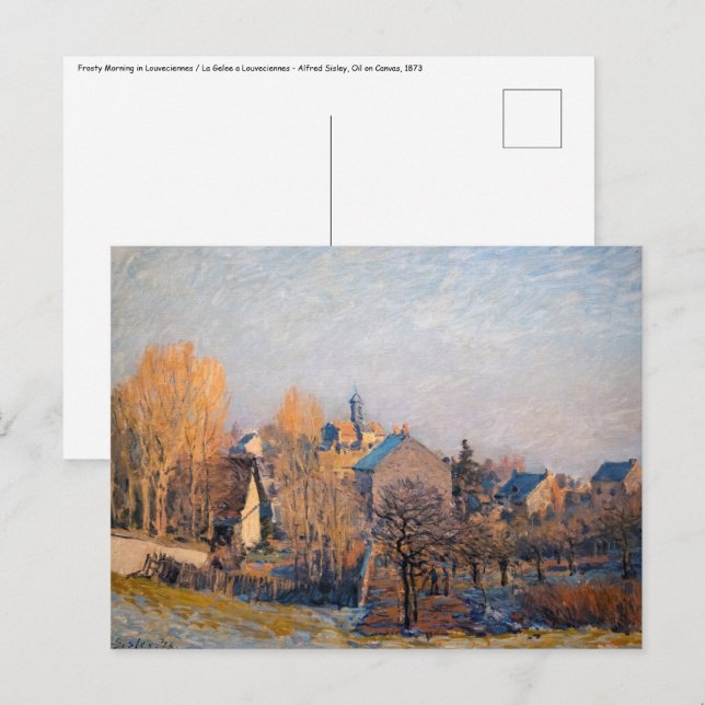 Postal Alfred Sisley - Mañana helada en Louveciennes (Anverso / Reverso)