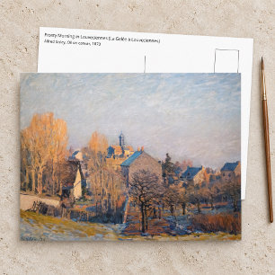 Postal Alfred Sisley - Mañana helada en Louveciennes