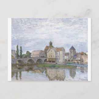 Postal Alfred Sisley Moret-sur-Long - Aceite de Temps gri