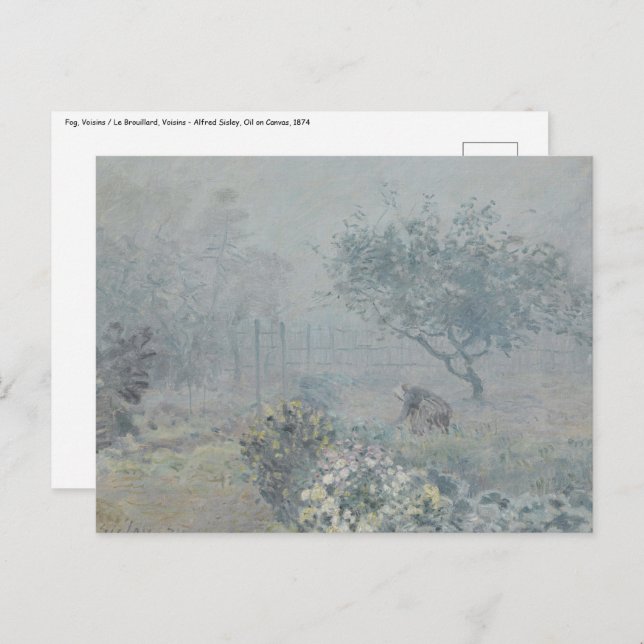 Postal Alfred Sisley - Niebla, Voisins (Anverso / Reverso)