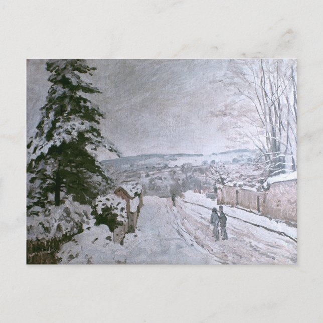 POSTAL ALFRED SISLEY - NIEVE EN LOUVECIENNES (Anverso)