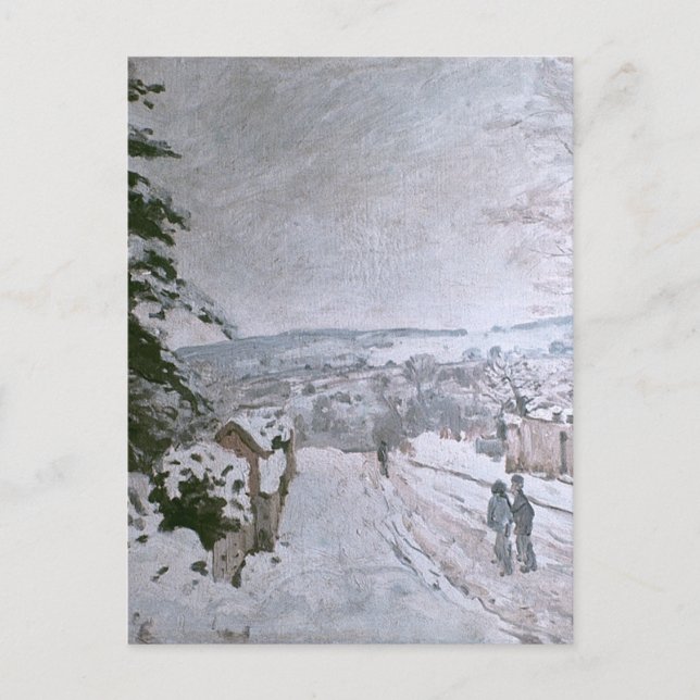 POSTAL ALFRED SISLEY - NIEVE EN LOUVECIENNES (Anverso)