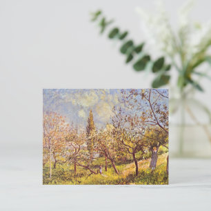 Postal Alfred Sisley Orchard en primavera