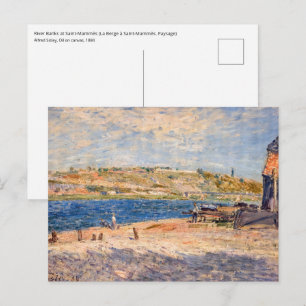 Postal Alfred Sisley - Orillas del río en Saint-Mammes