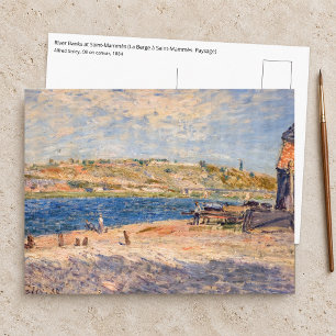 Postal Alfred Sisley - Orillas del río en Saint-Mammes