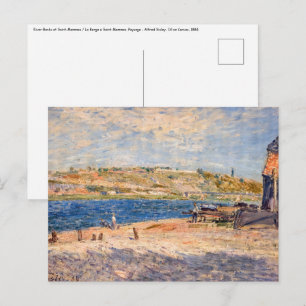 Postal Alfred Sisley - Orillas del río en Saint-Mammes