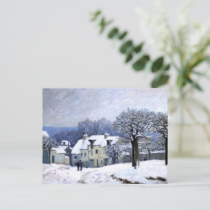 Postal Alfred Sisley Place du Chenil en Marly, nieve