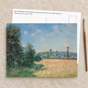 Postal Alfred Sisley - Praderas de Sahurs en sol matutino