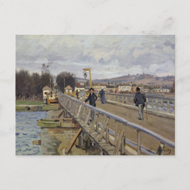 Postal Alfred Sisley | Puente de futbol en Argenteuil (Anverso)