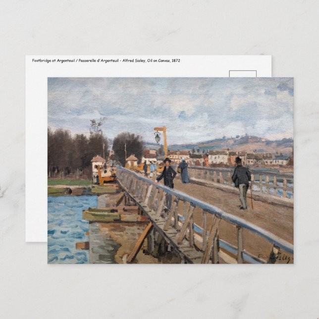 Postal Alfred Sisley - Puente de futbol en Argenteuil (Anverso / Reverso)