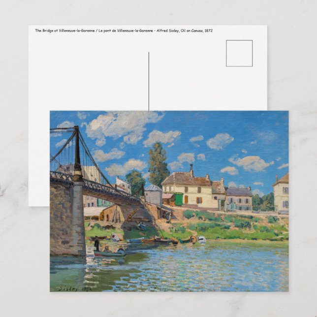 Postal Alfred Sisley - Puente en Villeneuve-la-Garenne (Anverso / Reverso)