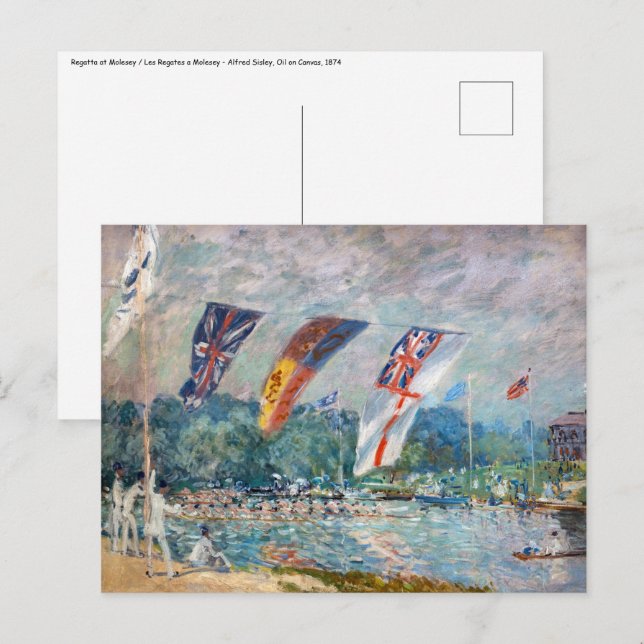 Postal Alfred Sisley - Regata en Molesey (Anverso / Reverso)