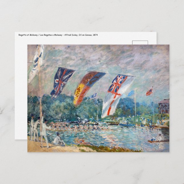 Postal Alfred Sisley - Regatta en Molesey (Anverso / Reverso)