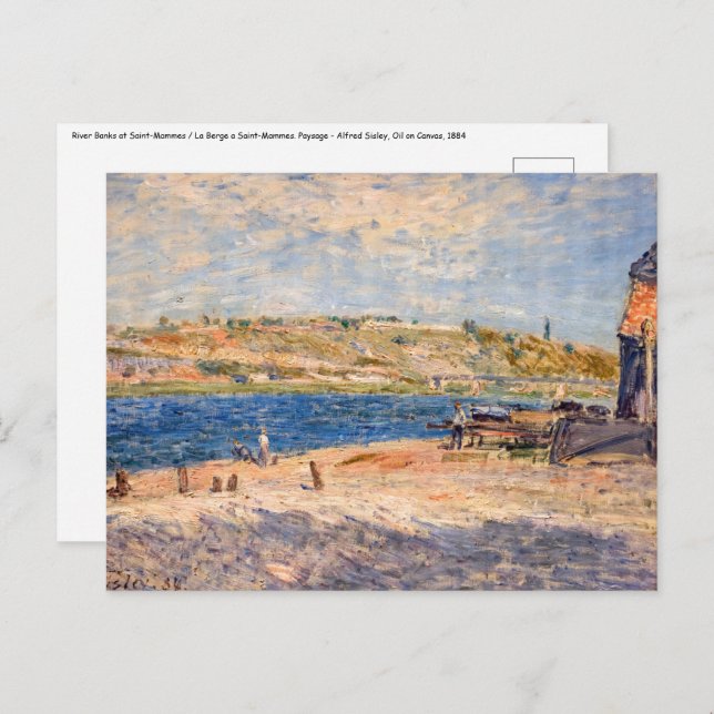 Postal Alfred Sisley - Riberas de Saint-Mammes (Anverso / Reverso)