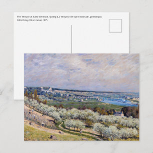 Postal Alfred Sisley - Terraza en Saint-Germain, Primaver