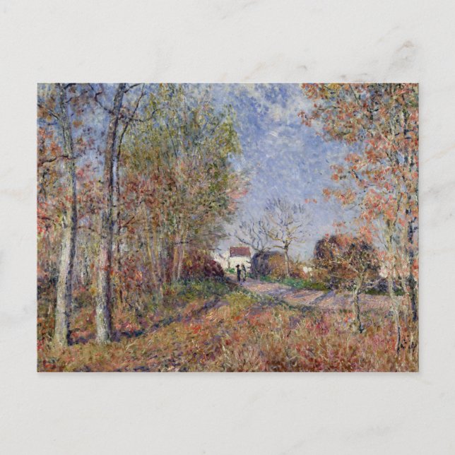 Postal Alfred Sisley | Un rincón del bosque en Sablons (Anverso)