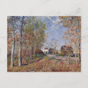 Postal Alfred Sisley Un rincón del bosque en Sablons