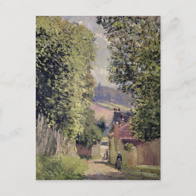 Postal Alfred Sisley | Una carretera en Louveciennes (Anverso)