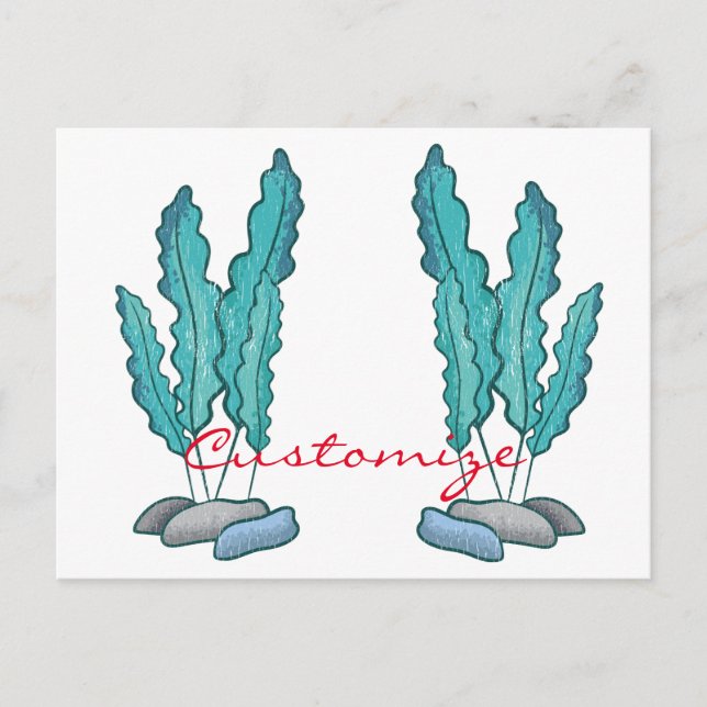 Postal Alga azul de algas marinas Thunder_Cove (Anverso)